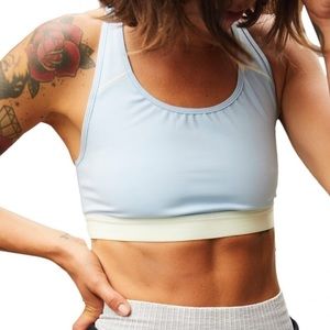 FREE PEOPLE MOVEMENT NWT MOVE ME AURORA BLUE SPORTS BRA CREAM BLUE XS